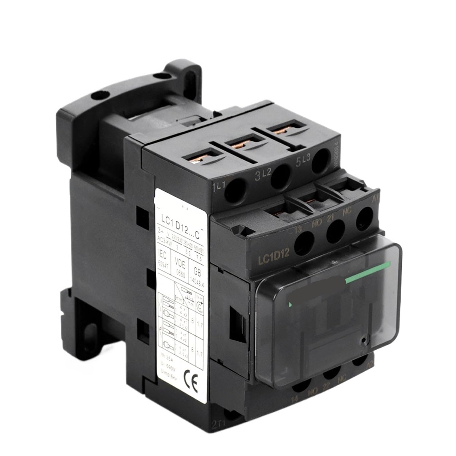 JJHQOKYNA LC1D12 AC Contactor Electric Magnetic 3P 25A 30A 40A 50A 220VAC 380VAC 24VAC for Elevator 1Pcs(D12)