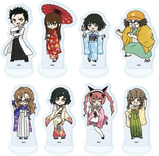Steins Gate 01 Kimono Version, Graph Art Illustration, Acrylic Petite Stand, Complete Set, Box of 8
