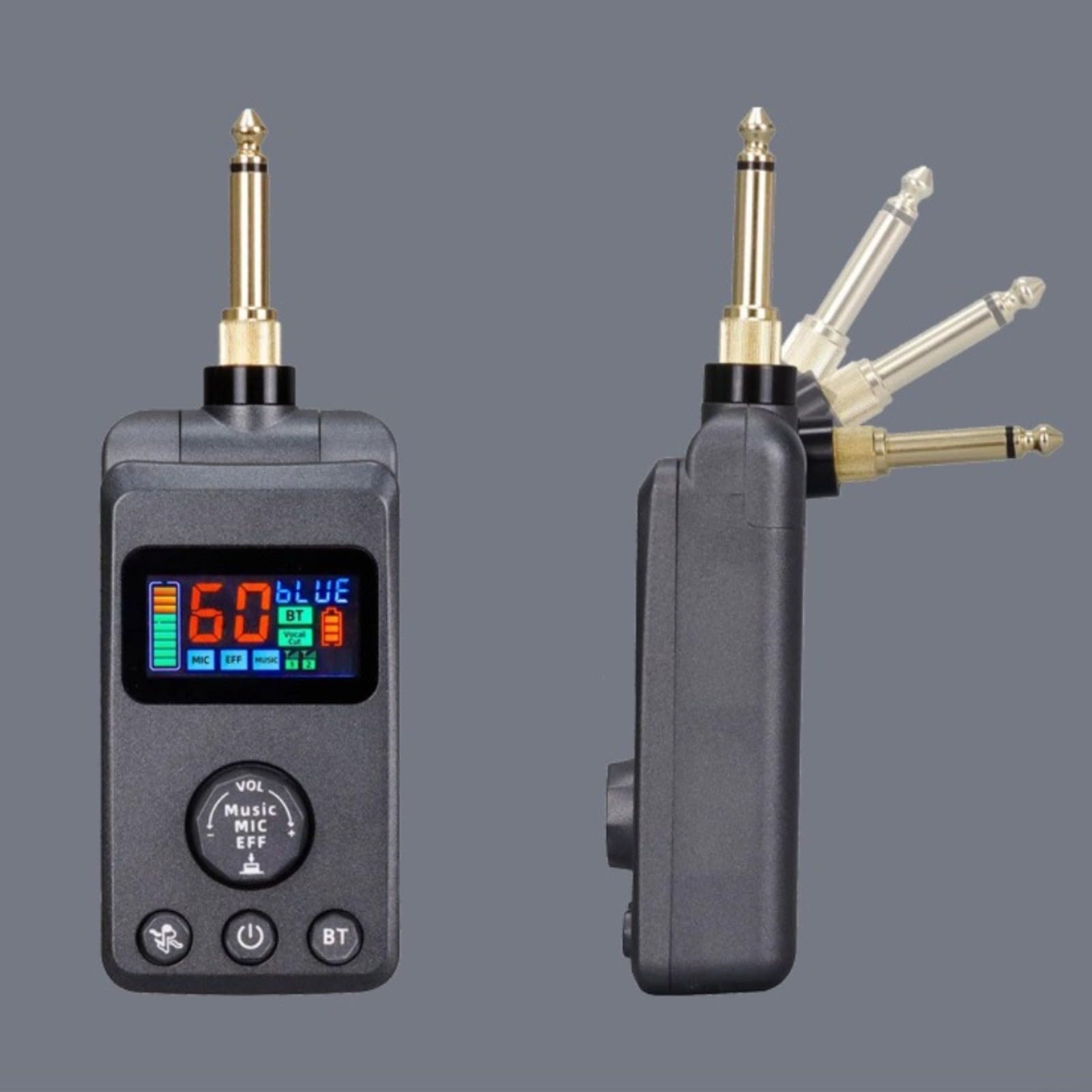 Confezione da 2 microfoni wireless per karaoke con DSP anti-fischio e riverbero integrato, in lega di alluminio, grigio, ideale per feste in casa e spettacoli teatrali