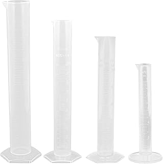 TEHAUX 4pcs Plastic Measuring Cylinder Cylinders with Scale Measuring Bottle Metric Scale Cylinder Graduated Measuring Cylinder Graduated Cylinder Plastic Test Tube Thicken Tool