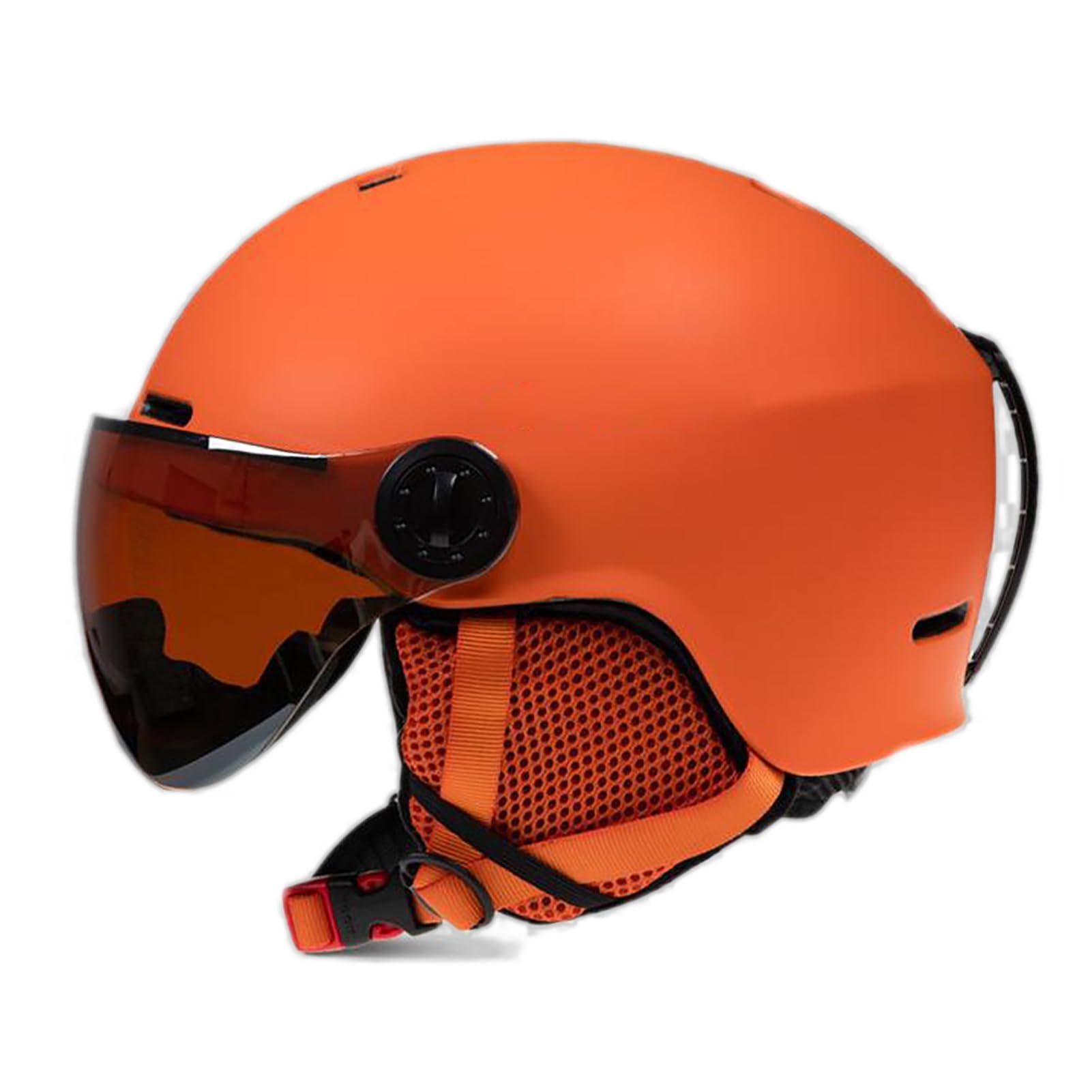 Eacam Casque de Ski, de Snowboard, Moto, Protection, Vélo électrique, Réglable, Coupe-vent D'hiver, Moulage intégré, 8 Aérations, Lentilles Foncées, Protège-oreilles Amov