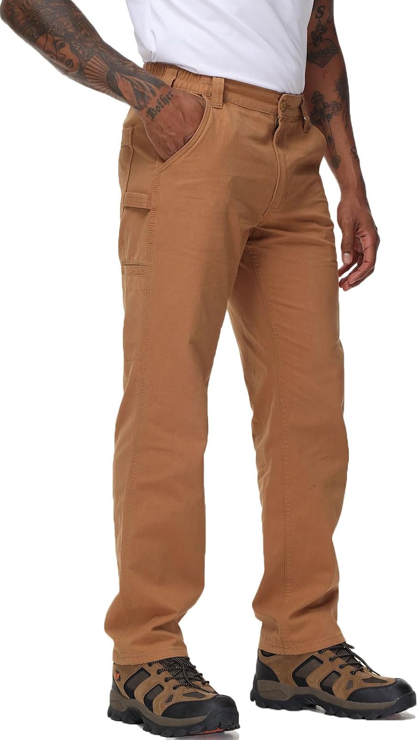 Soojun Men's Relaxed Fit Elastic Insert Utility Work Pant