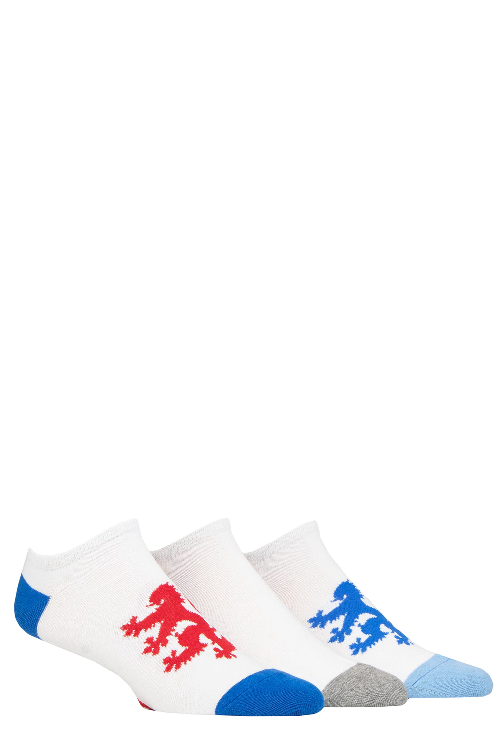 Pringle Of Scotland Men's Logo White Blue / Grey / Light Blue Pringle Plain And Patterned Soft Cotton Secret Socks Pack Of 3 Patterned And Plain Casual Trainer Socks (Uk, Numeric, 7, 11, Regular, Regular, Logo White Blue/Grey/Light Blue)