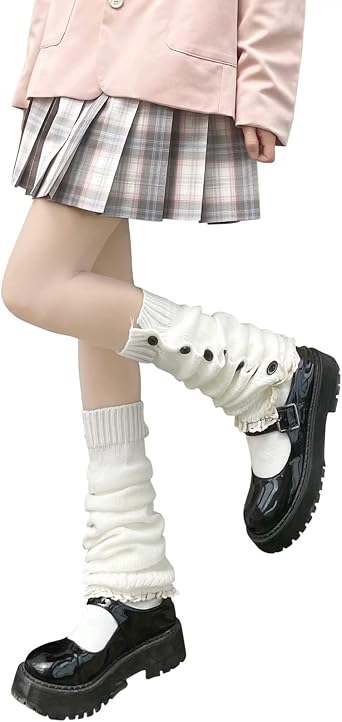 Lebaley Kawaii Leg Warmers Y2K Harajuku Legs Warmer for Girls Women Lolita Accessorie Gothic Long Sock Winter Ankle Warmers