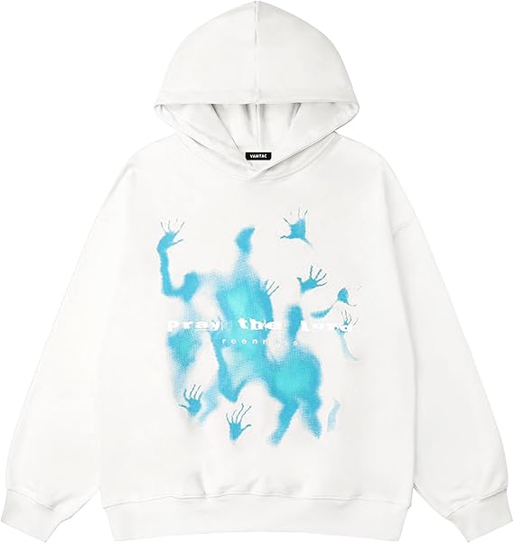 Vamtac Mens Oversized Graphic Y2k Hoodies Vintage Fashion Streetwear Casual Hooded Sweatshirt Unisex Pullover Tops