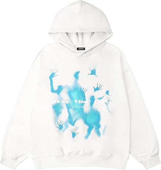 Vamtac Mens Oversized Graphic Y2k Hoodies Vintage Fashion Streetwear Casual Hooded Sweatshirt Unisex Pullover Tops