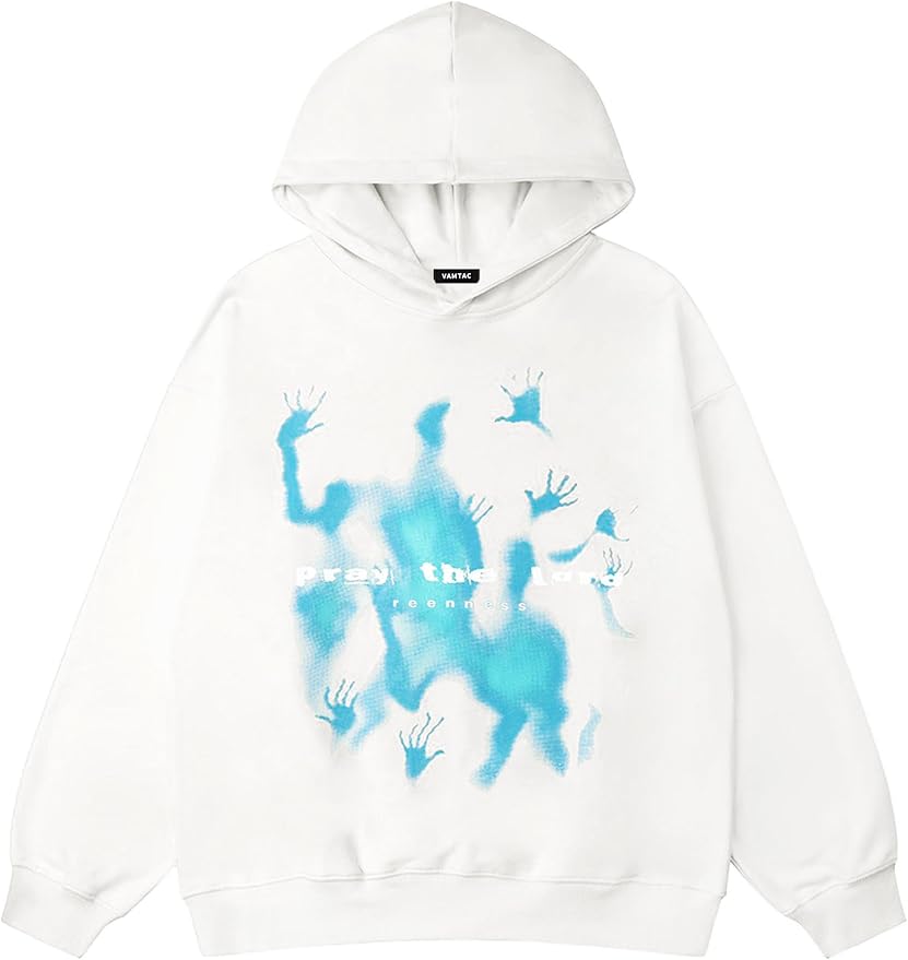 Vamtac Mens Oversized Graphic Y2k Hoodies Vintage Fashion Streetwear Casual Hooded Sweatshirt Unisex Pullover Tops