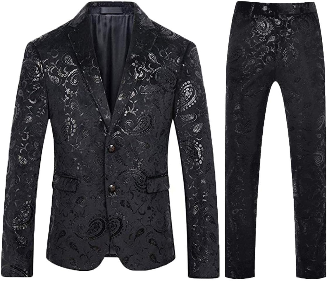 Cloudstyle Men's Dress Suit Single-Breasted 2 Pieces Slim Fit 2 Buttons Suits