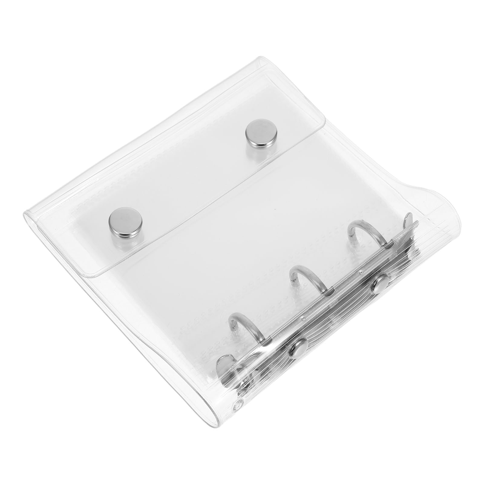 Veemoon A8 Mini 3-Ring Binder Cover with Snap Button Soft Round Ring Binder Folder with 20 Pocket Inserts for Office and School Use