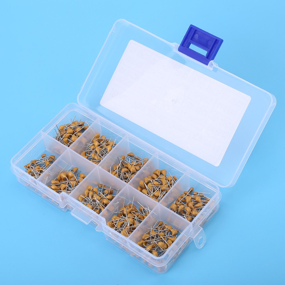 500pcs Multilayer Monolithic Ceramic Capacitor Assortment Kit 10 Values 50V 1nF/ 2.2nF/ 3.3nF/ 4.7nF/ 6.8nF/ 10nF/ 22nF/ 33nF/ 47nF/ 68nF