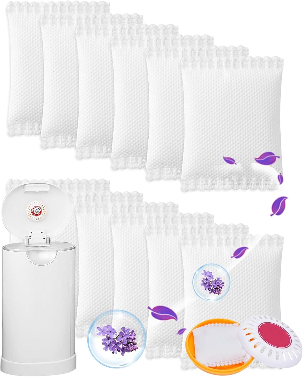 2" Diaper Pail Deodorizer Odor Absorber Fit for Munchkin Arm & Hammer | Diaper Pail, Lavender Scented Diaper Pail Odor Eliminator for Munchkin Nursery Fresheners, 12 Pack