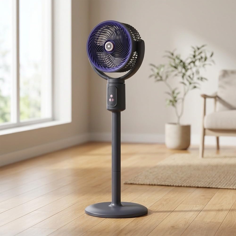 Ventilador Portátil con para batería USB-C Ajustable 3 Niveles(Purple Style 2)