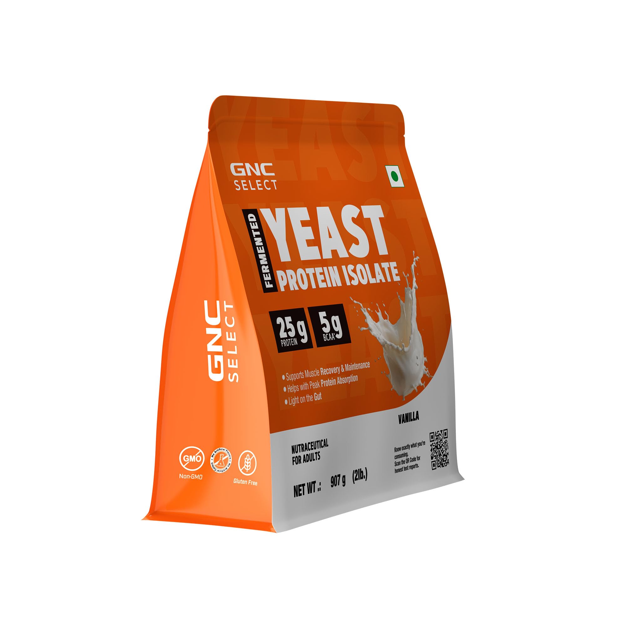 GNC Select Yeast Protein | 25g Protein, 5g BCAAs | Fermentation-Grown | Added Protease | Non-Dairy, 100% Veg, No Added Sugar | Digestive Support | Vanilla, 2lbs — Amazon image 8