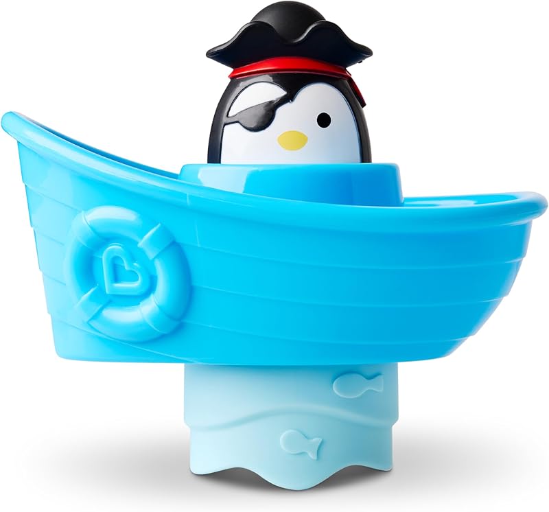 Peek-a-Boo Penguin Bath Toy with Boat & Pop-up Character Design, Early Learning & Developmental Play for Babies & Toddlers 9+ Months