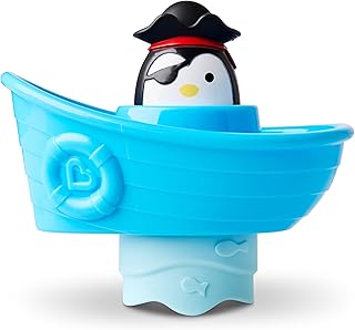 Peek-a-Boo Penguin Bath Toy with Boat & Pop-up Character Design, Early Learning & Developmental Play for Babies & Toddlers 9+ Months