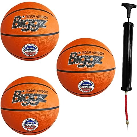 Biggz Mini Rubber Basketball 5in (3 Pack) with (1) Ball Hand Pump Cover