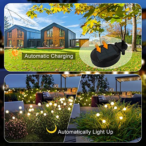 Solar Garden Lights- New Upgraded 8 Led Solar Swaying Lights, Solar Powered Firefly Lights Waterproof, Solar Outdoor Lights Vibrant Garden Lights For Yard Patio Pathway Decoration, 4 Pack(Warm White) #TOP4
