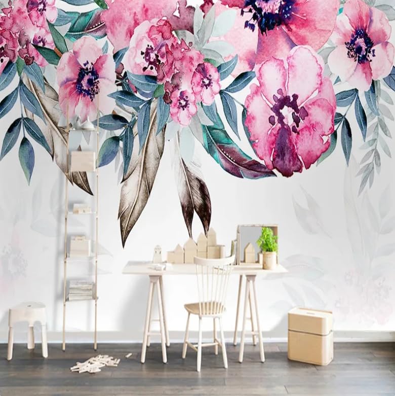Papier peint photo 3D fleurs feuilles peinture murale salon et chambre