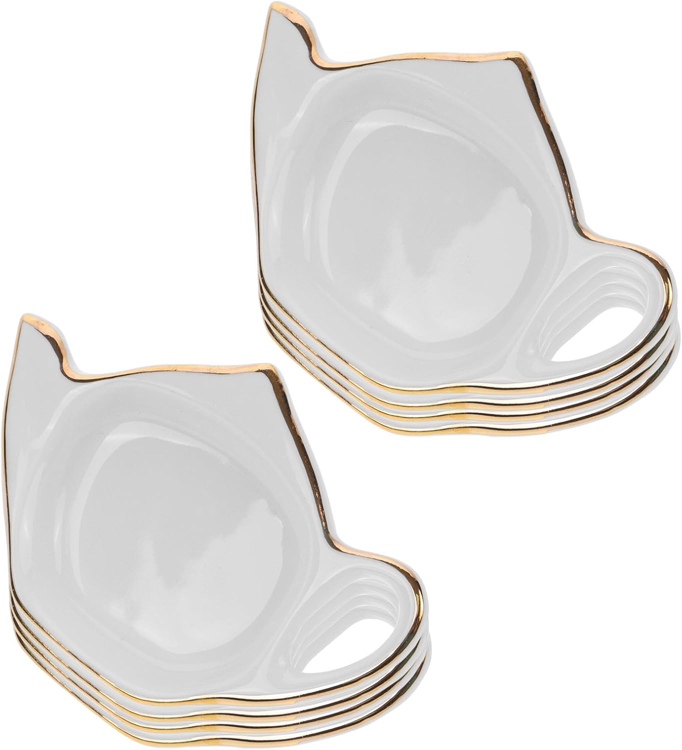 8pcs Ceramic Tea Bag Holder Plates, Teapot Shaped Coaster for Used Tea Bag, Cute Mini Dishes for Afternoon Parties Or Kitchen Table