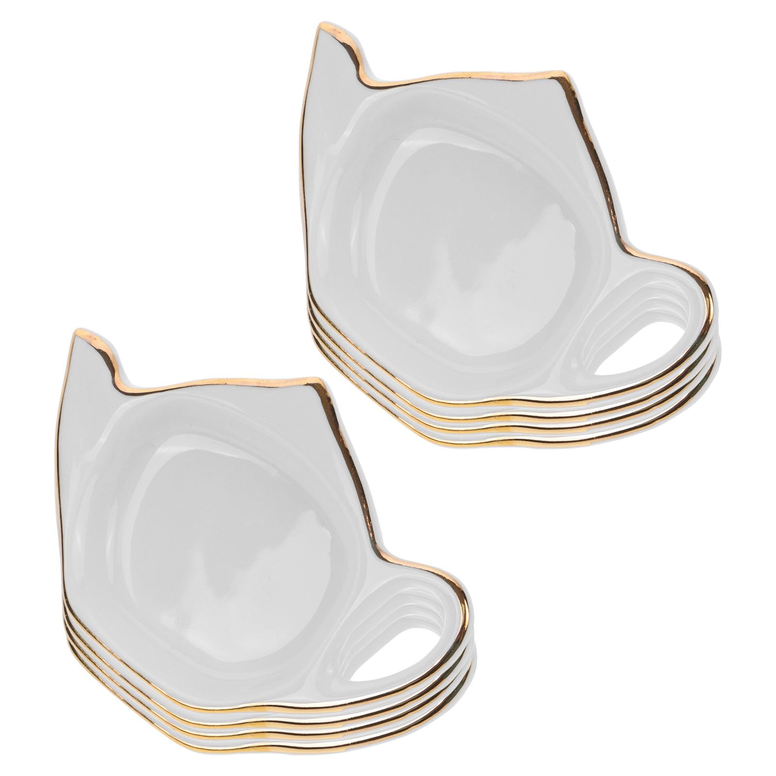 8 Posavasos de cerámica con Forma de Tetera y Soporte para cucharas para bolsitas de té, Ideales para Fiestas y Uso doméstico. Accesorio de Cocina Multifuncional.