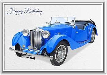 Biglietto di auguri di compleanno personalizzato per auto sportiva Biglietto di auguri di compleanno personalizzato per
