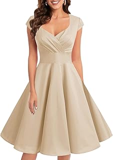 Women Short 1950s Retro Vintage Cocktail Party Swing Dresses