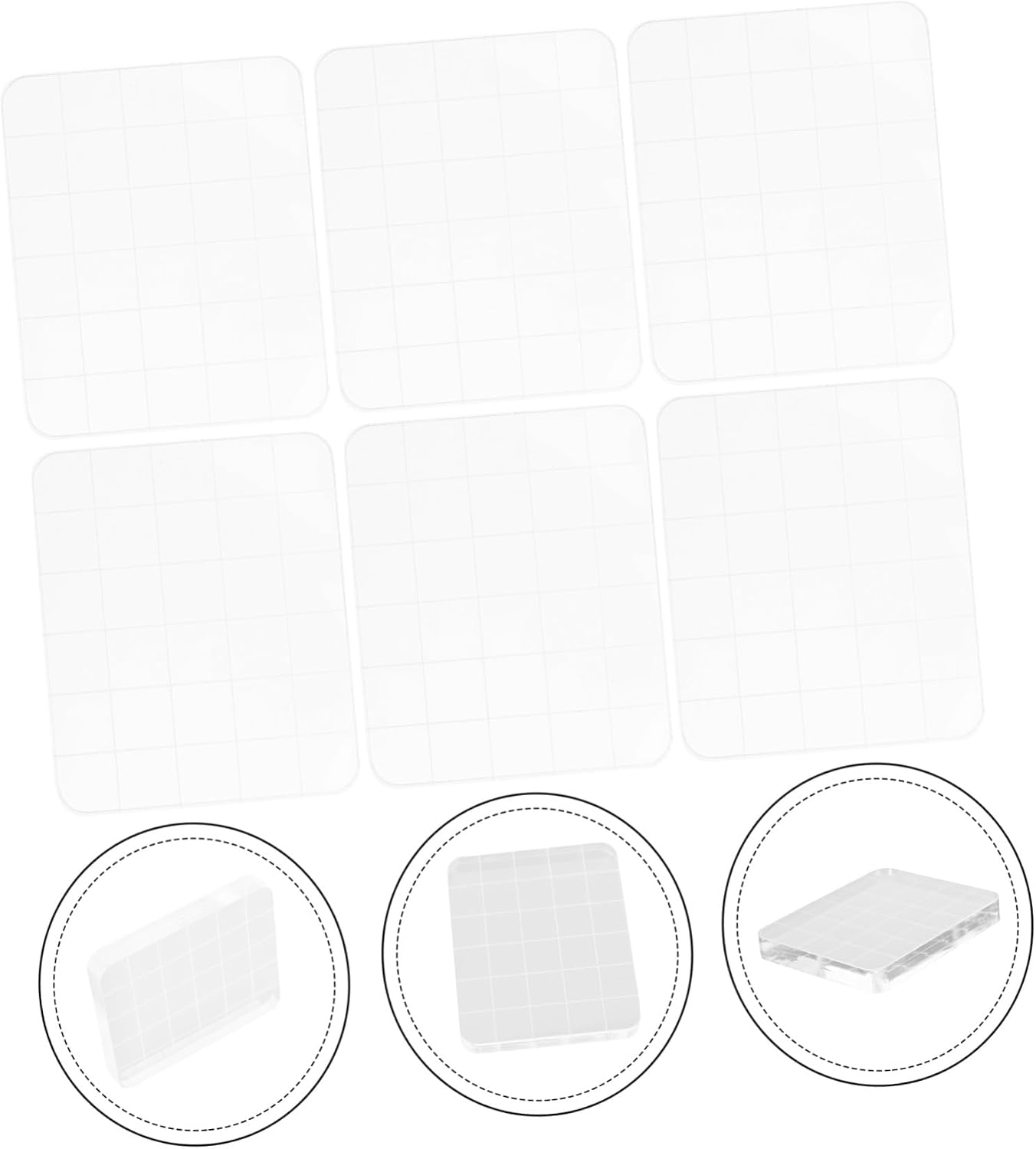 LIFKOME 6pcs Acrylic Stamp Blocks for Stamping Stamping Block Tool for Scrapbooking