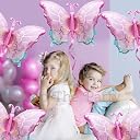 Pop The Party Foil Balloon Set for Birthday Decoration (4 Pcs) – Butterfly Balloons & Happy Birthday Round Balloons for Girls Theme Party gallery image