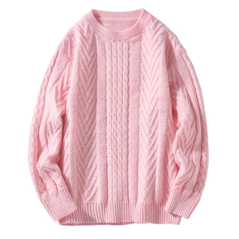 Jersey Hombre - Suéter De Cuello Redondo Cálido para Otoño E Invierno Ropa De Calle Informal Suéter De Punto De Color Sólido Ropa Clásica De Talla Grande