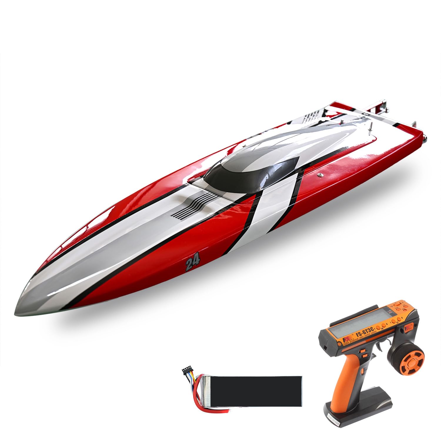 wheelfun DTRC Kevlar Telecomando Barca Da Corsa 24X RC Nave Elettrica Flysky Radio 6S Batteria Motore Brushless Impermeabile Esc Raffreddamento Ad Acqua Hobby Grade Modello