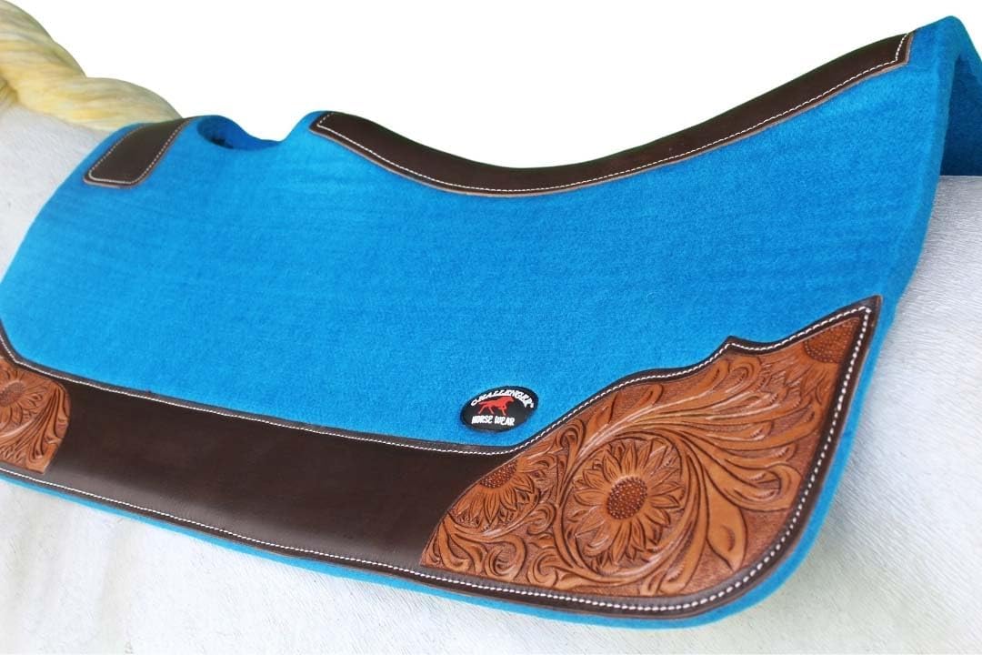 CHALLENGER Horse 32"x30" Western Contoured Wool Felt Therapeutic Saddle Pad 39252
