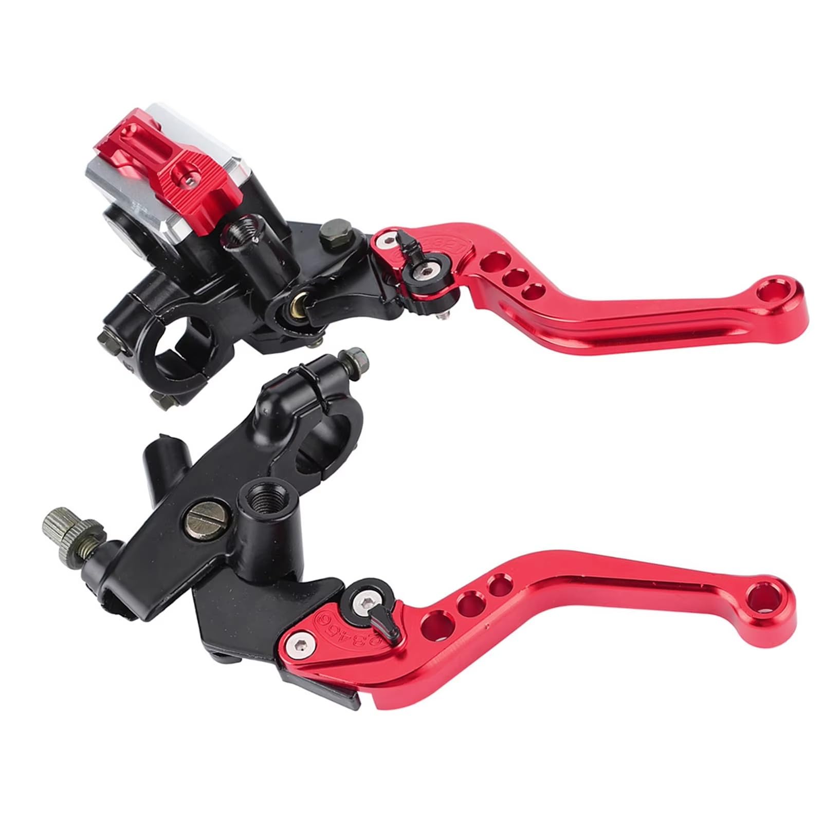 BeiZhengbhD Clutch Lever Handlebar for 1 Pair 7/8"(22mm) Universal Motorcycle Clutch Master Cylinder Reservoir Red