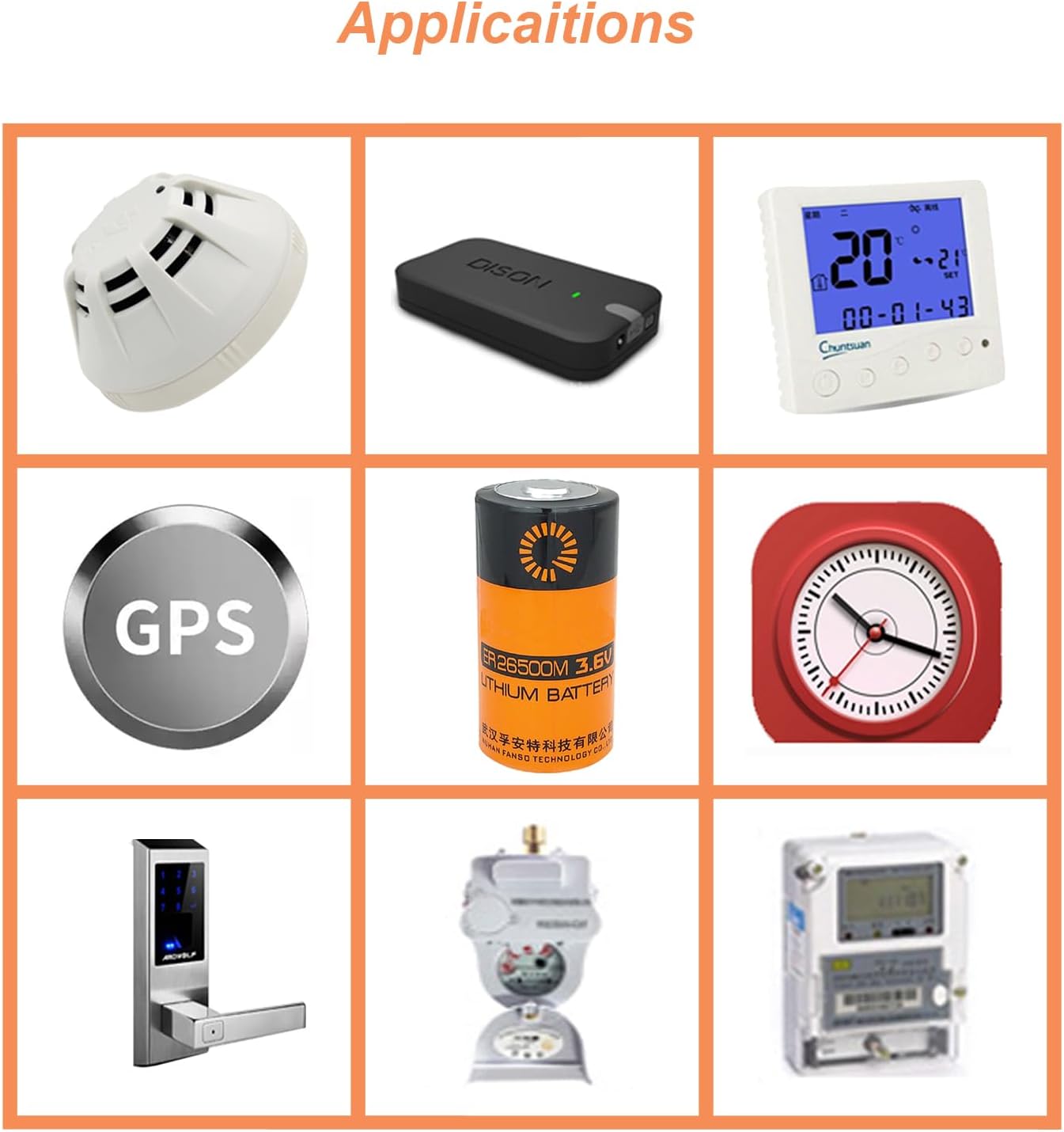 Hoorae 30 Pack ER26500M 3.6V 6000mAh Non-Rechargeable PLC Lithium Battery(C Size)