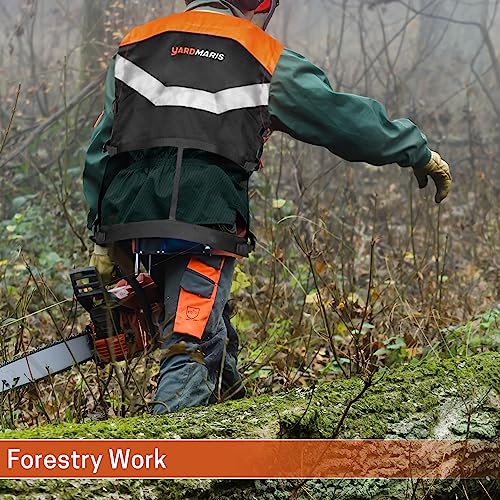 YARDMARIS Felling Vest, High Visibility Forestry Safety Vest with Zipper, Safety Logging Vest with Multi Pockets