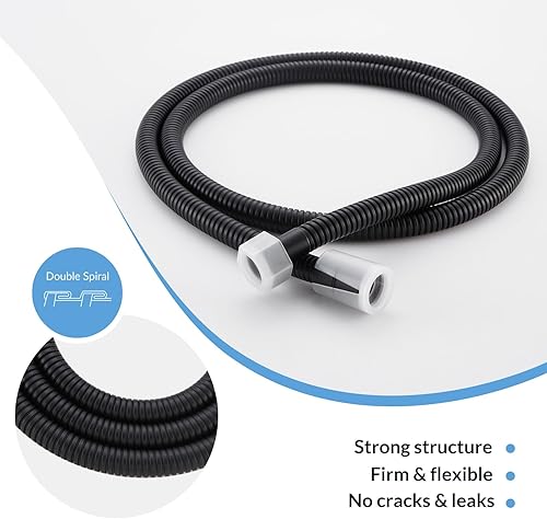 Miniatura 9 de APLusee - Manguera de ducha flexible de 59 pulgadas, tubo de ducha de acero inoxidable 304 con conector giratorio de latón, pieza de repuesto de