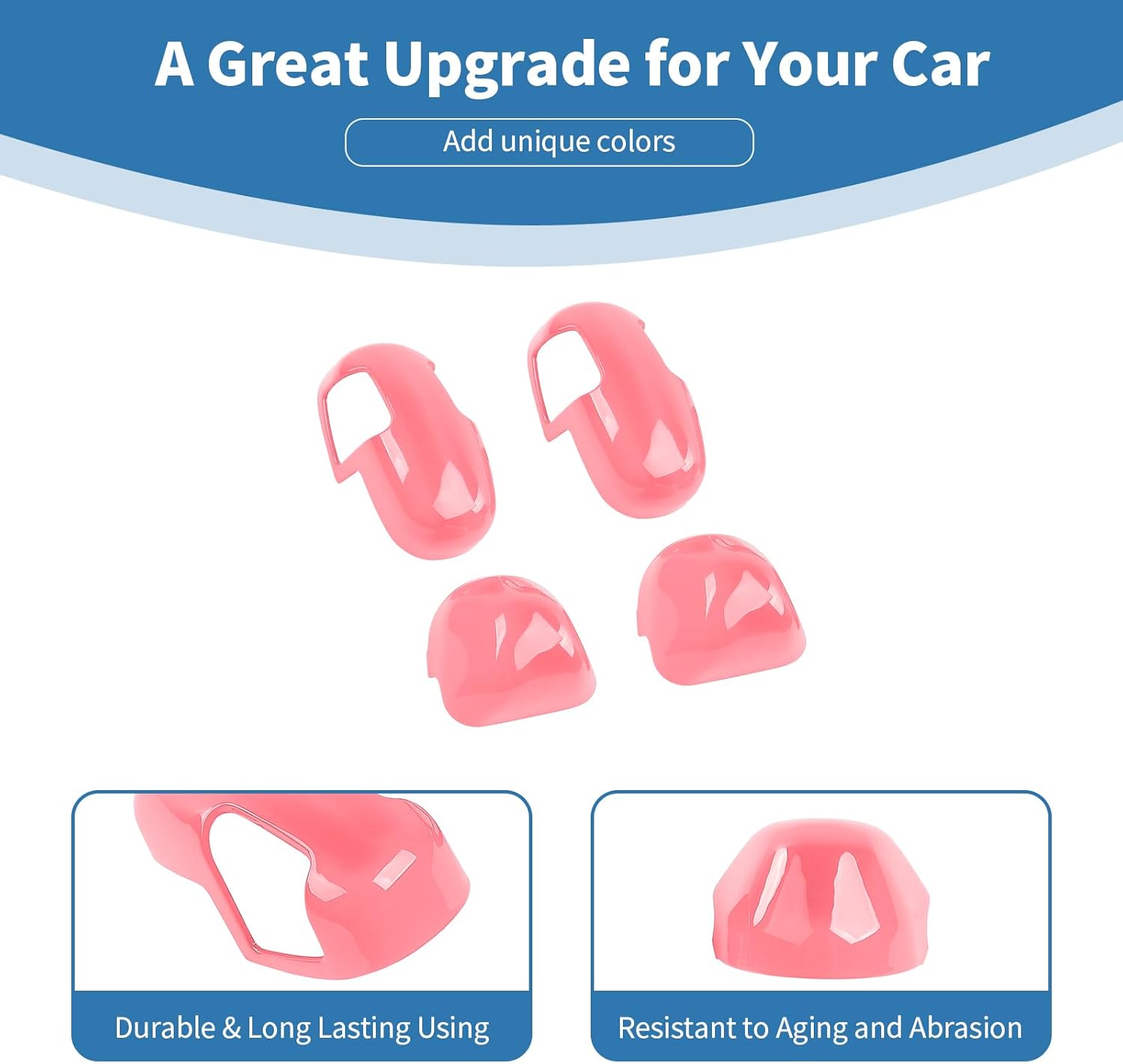 for Jeep JL Pink Seat Belt Trim Cover for Jeep Wrangler JL JLU 2018+ for Gladiator JT 2020-Present ABS Interior Accessories 4pcs