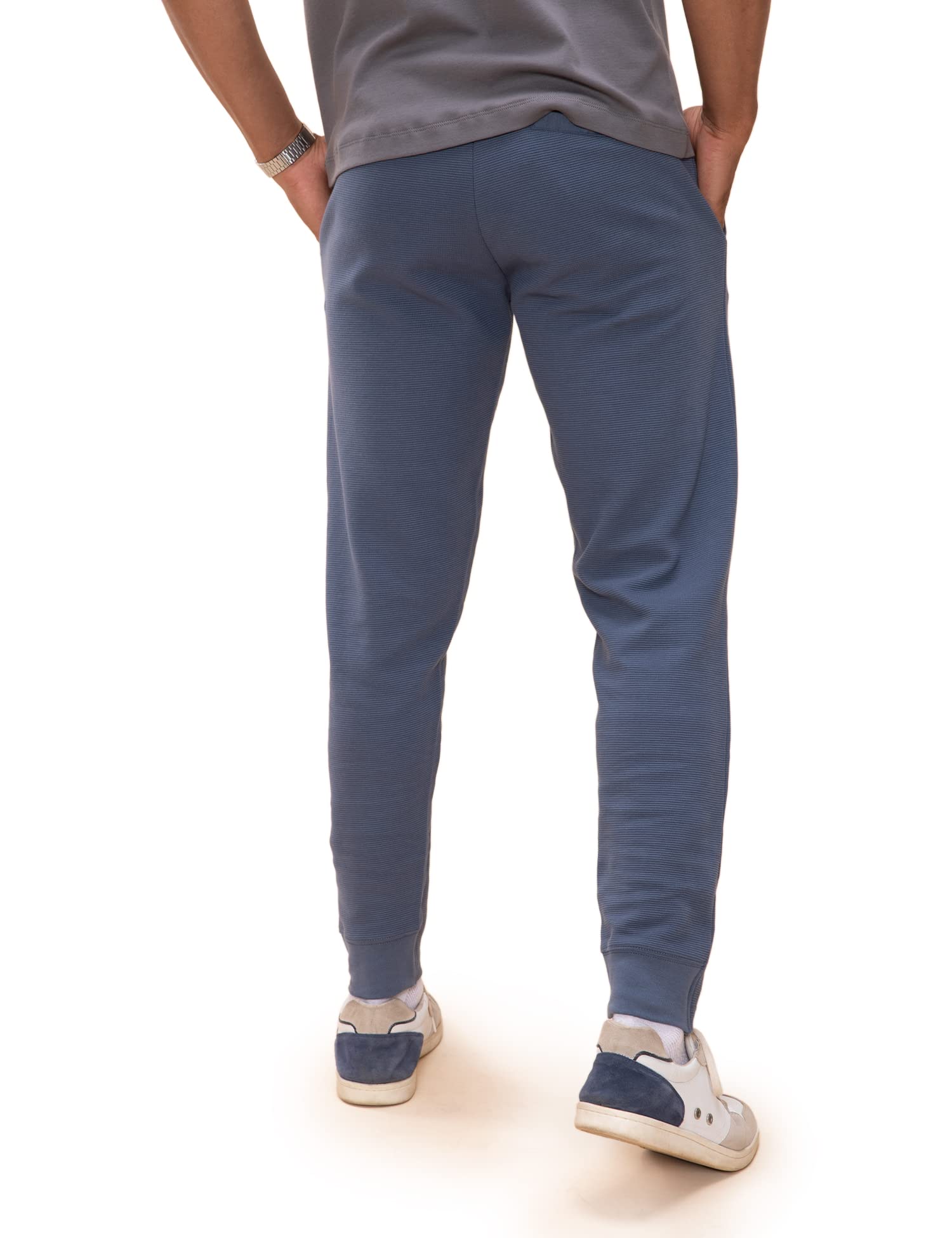 DAMENSCH Men's Constant Ottoman Fabric 500 Day Regular Fit Joggers - Honour Blue 2