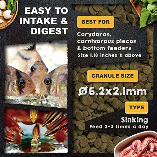 Ultra Fresh Bottom Feeder Fish Food, Sword Prawns, Natural Protein, Balanced Diet, for Catfish, Corydoras, Loaches, Tropical Shrimp Pie 2.05 Ounces - 3