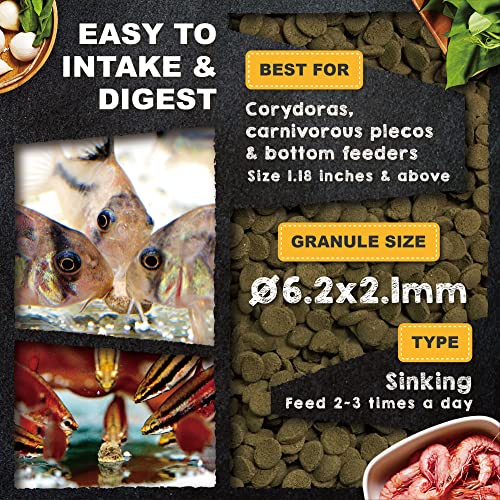 Ultra Fresh Bottom Feeder Fish Food, Sword Prawns, Natural Protein, Balanced Diet, For Catfish, Corydoras, Loaches, Tropical Shrimp Pie 2.05 Ounces #TOP3