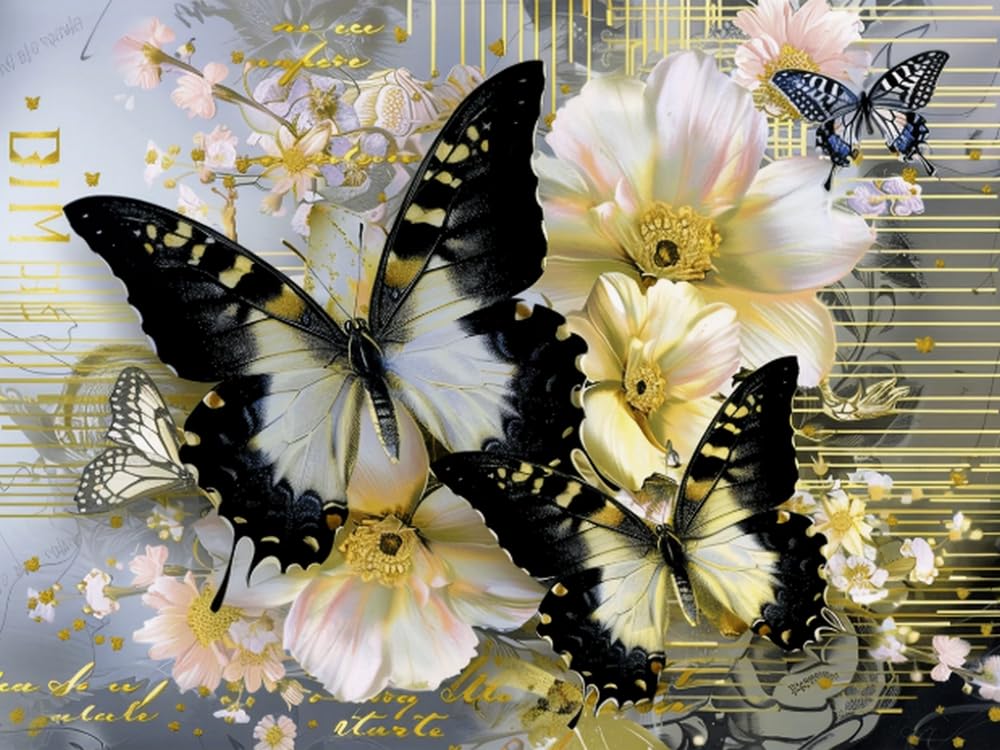 Weiniuniu Cross Stitch Kits For Adults Butterfly 11Ct Pre Printed Stamped Beginners Cross-Stitch Kit Diy Embroidery Kit Home Decor-40X50 Cm