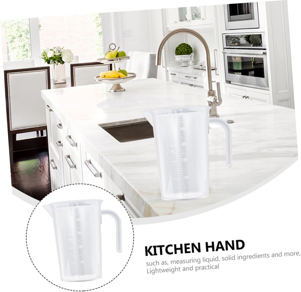 BESPORTBLE 5pcs 500ml Thickened Pp Measuring Cups with Lids, High-temperature Resistant Kitchen Baking Liquid Measuring Jugs for Home Cooking and Milk Tea