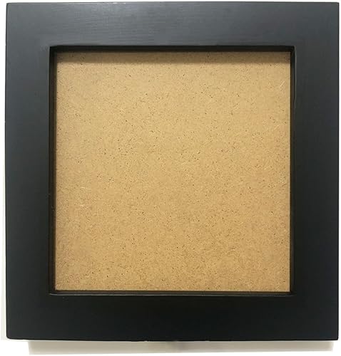 Miniatura 3 de Portarretratos negros de 5 x 5 pulgadas. Marco de madera maciza. Juego de 2. Panel de plástico (debe retirarse la película) Mesa o pared. Apertura