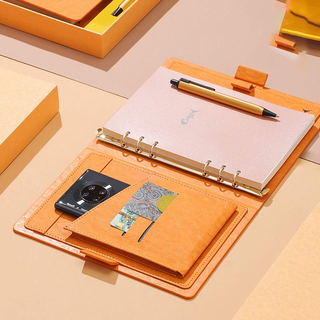 Journal épais Bloc de métal en métal en métal en Vrac Peut remplacer Le Notes de Notes intérieure Notepad A5 Simple Business Manuel Meeting Diary (Color : Yellow)