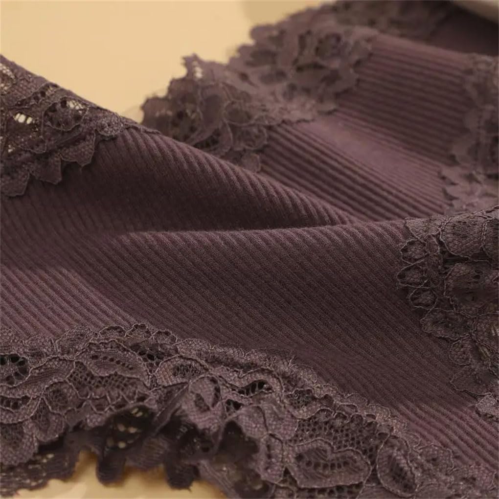 10 Stück einfarbige lässige niedrige Taille elastische Spitzennähte weich und bequem Damenunterwäsche
