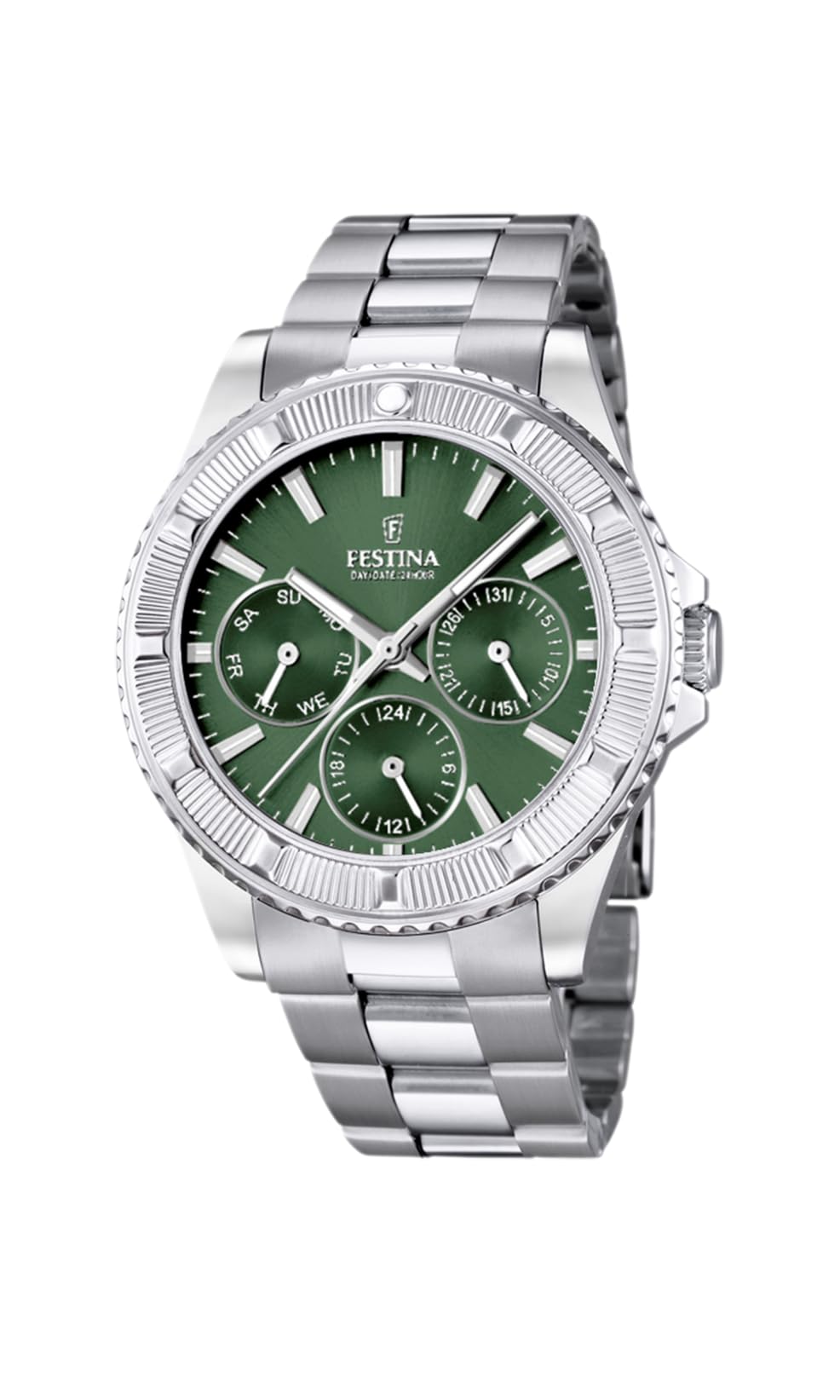 Festina Reloj Mujer Analógico de Acero Inoxidable 316l Plateado - Movimiento de Cuarzo Multifunción - Cristal Mineral Resistente - Resistente al Agua 5 ATM - Calendario - Special Prices F16690