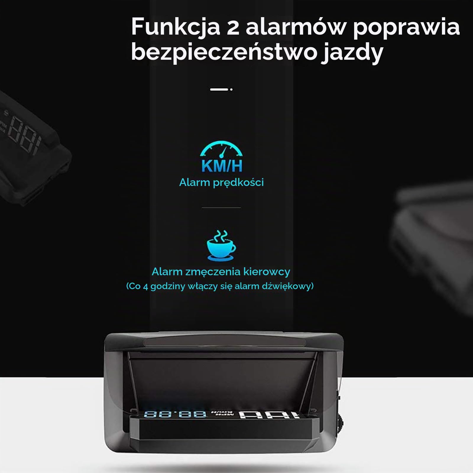 KAOLALI Uniwersalny, automatyczny prędkościomierz KMH / KPM, lustro G3 GPS HUD, wyświetlacz Head-up, projektor prędkości samochodu, uniwersalny dla wszystkich samochodów