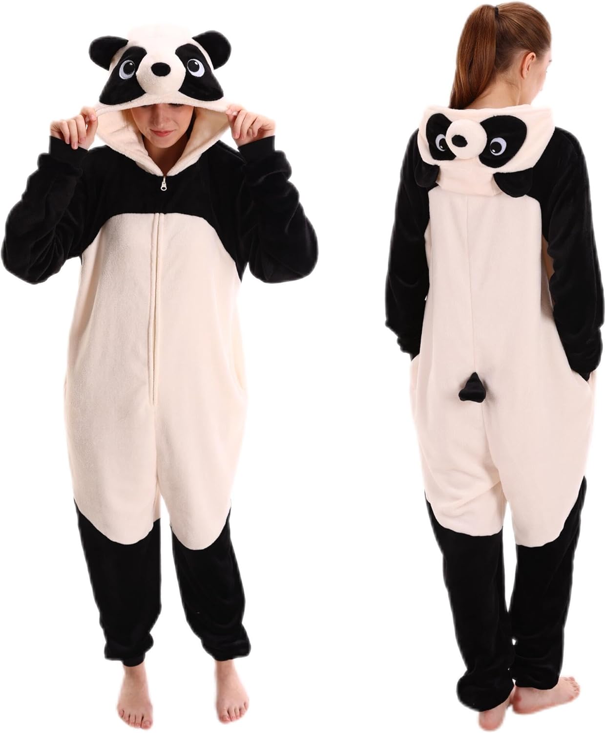 COSUSKET Snug Fit Unisex Adult Onesie Pajamas, Flannel Cosplay Animal One Piece Halloween Costume Sleepwear Homewear