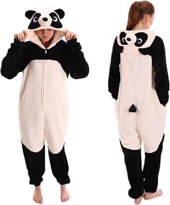 COSUSKET Snug Fit Unisex Adult Onesie Pajamas, Flannel Cosplay Animal One Piece Halloween Costume Sleepwear Homewear