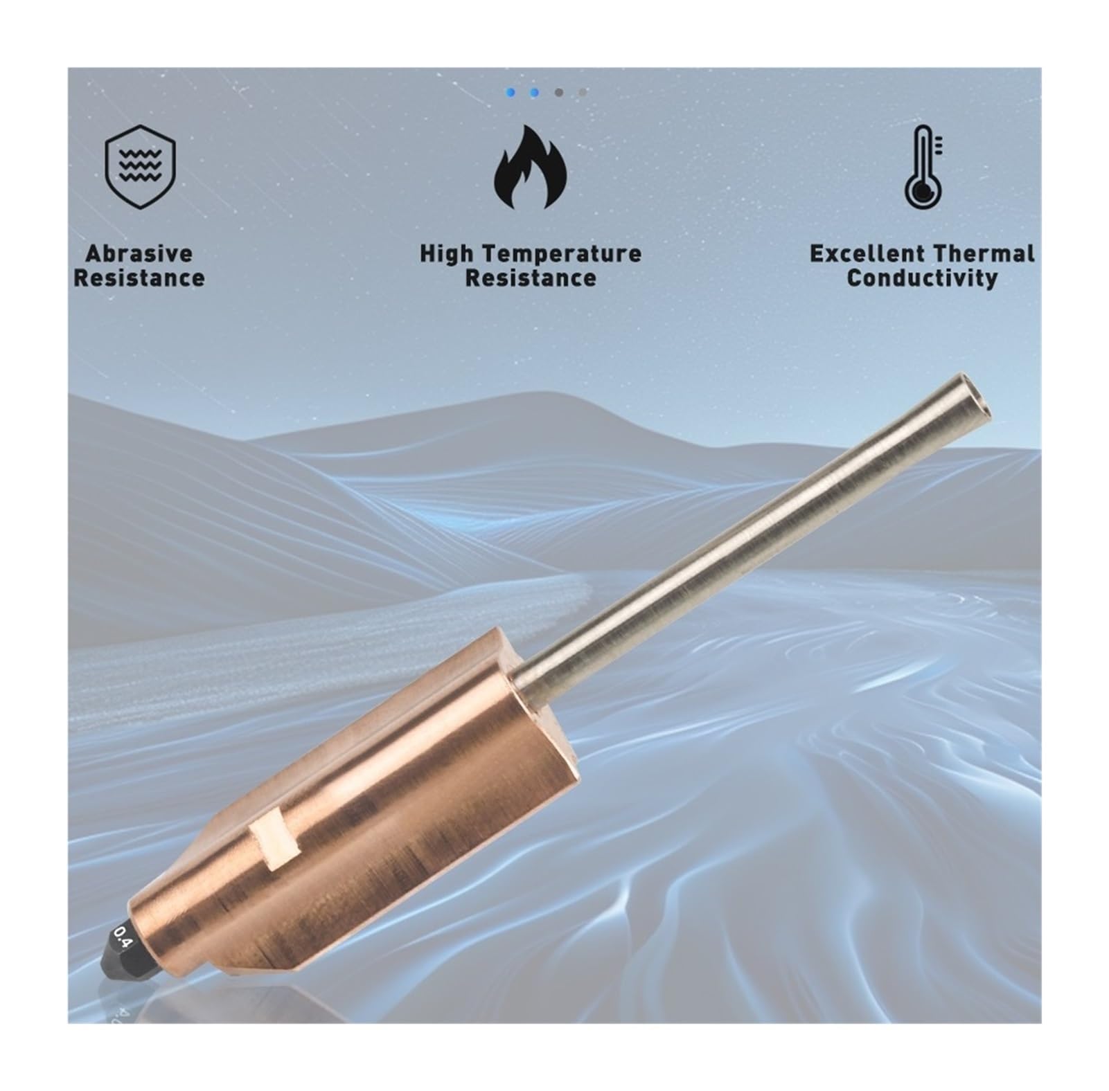 Adecuado for boquilla de acero endurecido bimetálico de 0,25 mm, 4 mm, 6 mm, 8 mm, piezas de impresora 3D desmontables mejoradas(0.8mm nozzle,4 pcs)