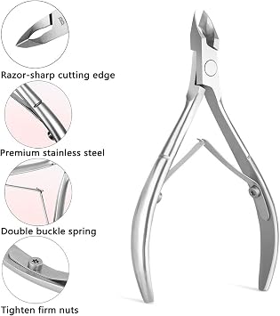 bezox cuticle nippers cuticle cutter stainless steel with sharp and smooth cut for removing excess cracked skin on fingers and toes